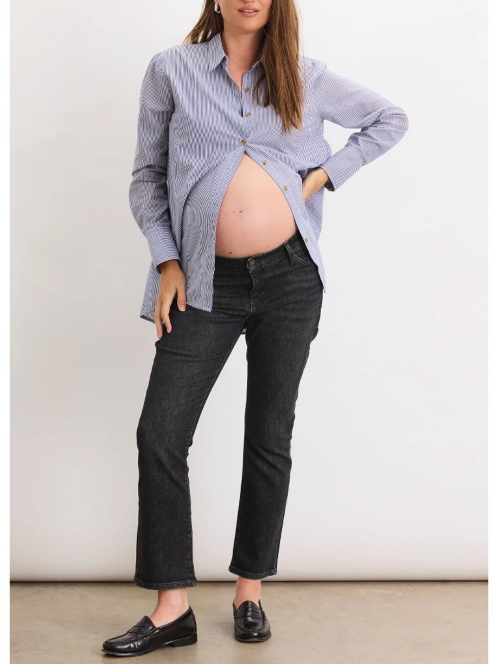 HATCH The Crop Maternity Jean Sz 29 Washed Black